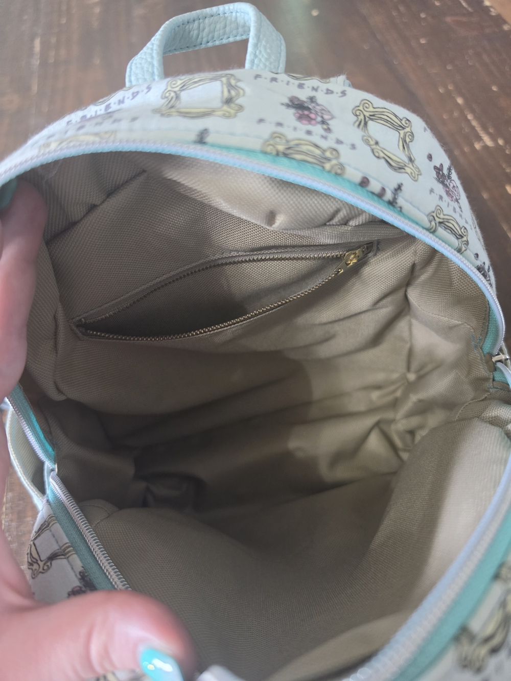 Friends Light Blue Mini Backpack with Frame Print - Picture 5 of 5